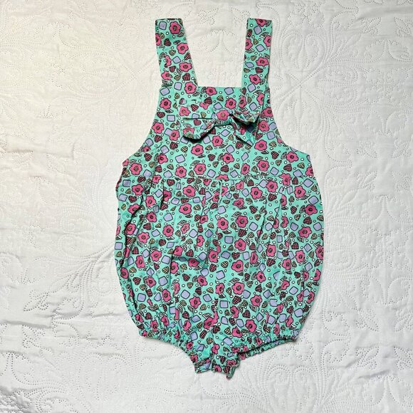 Vintage Radishes & Roses Bubble Romper Size 4T - Picture 2 of 5